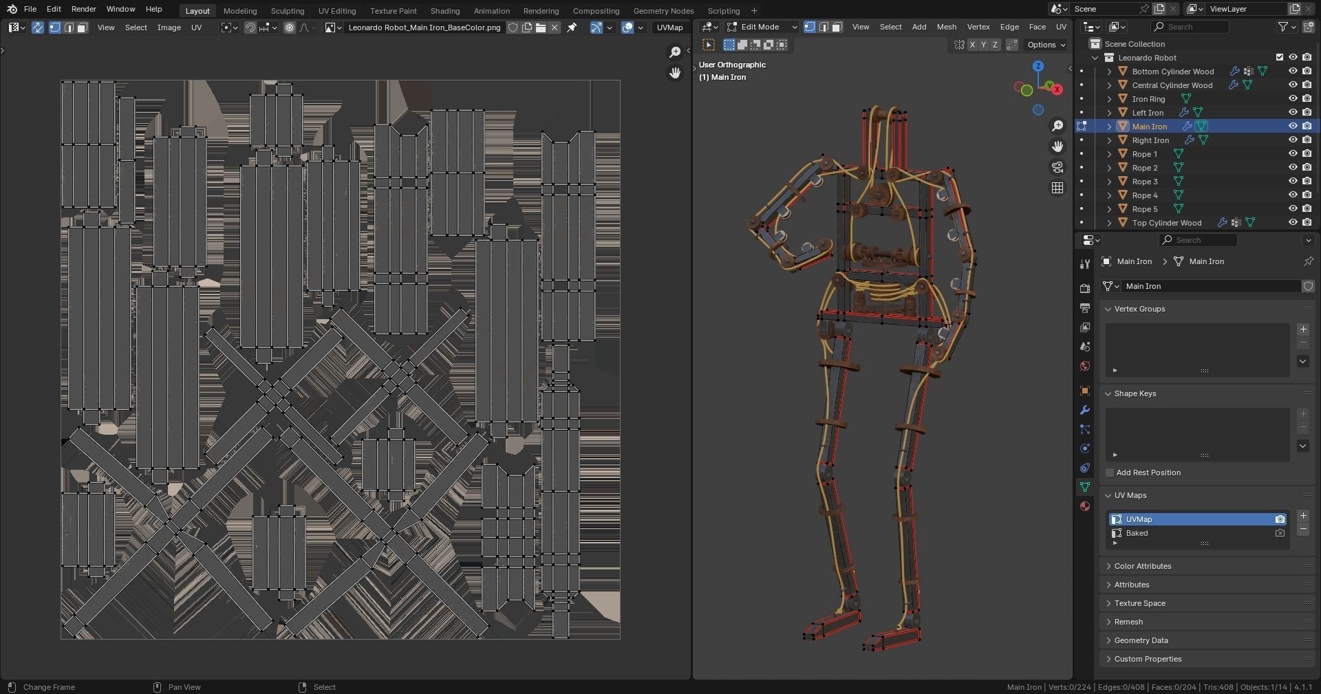 Da Vinci Inventions - Leonardo Robot Low-poly 3D model_4