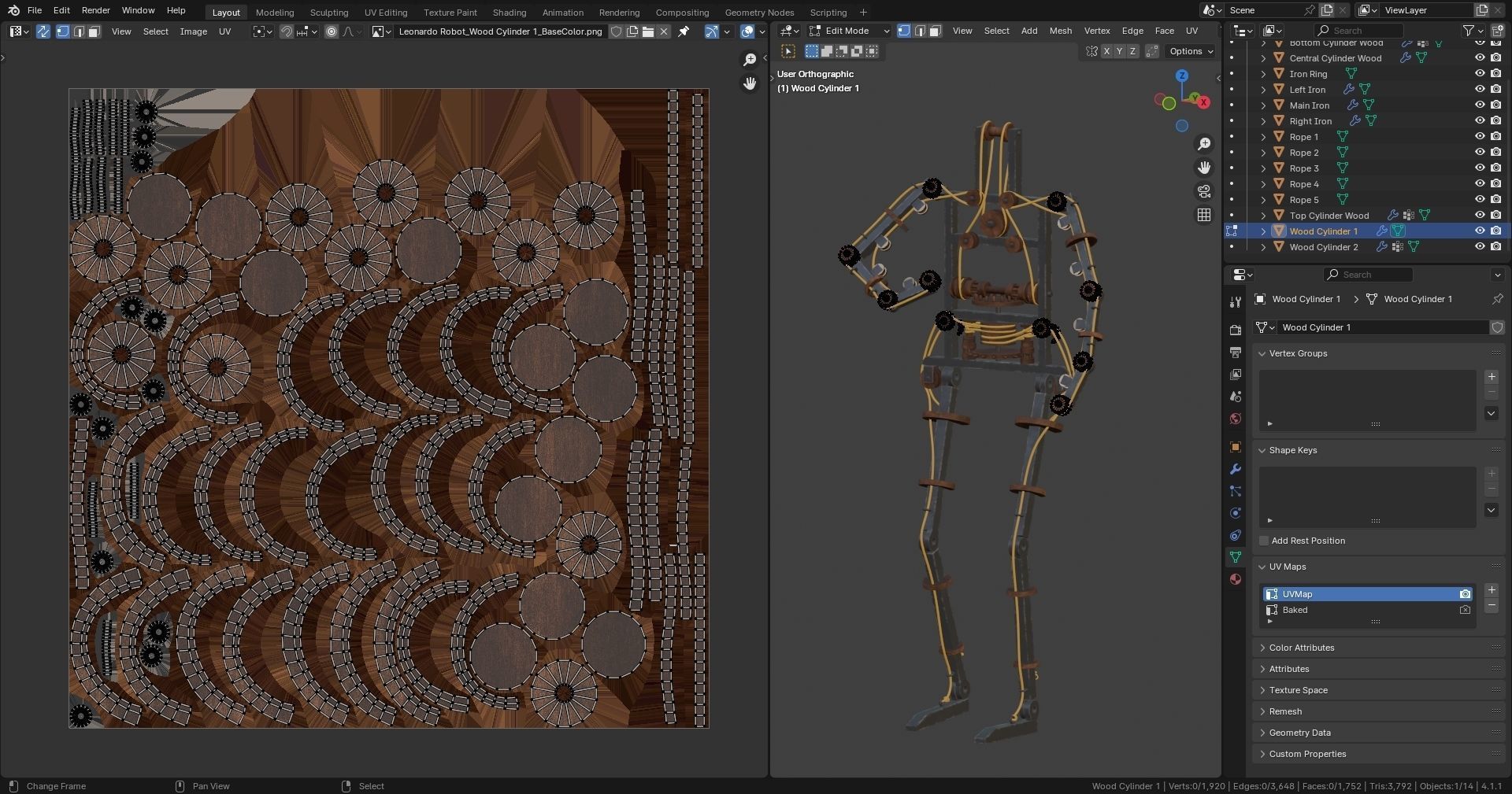Da Vinci Inventions - Leonardo Robot Low-poly 3D model_12