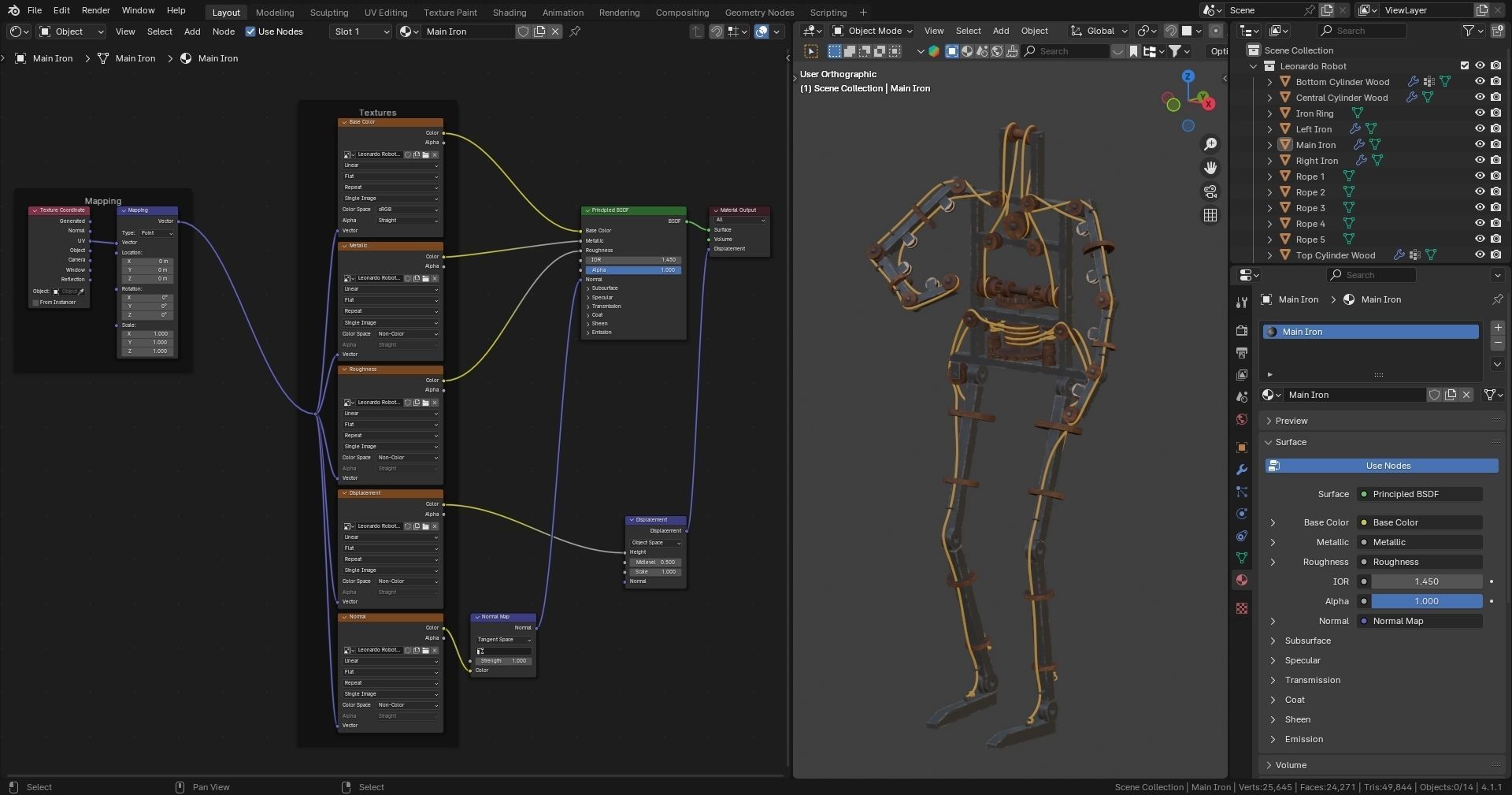 Da Vinci Inventions - Leonardo Robot Low-poly 3D model_20