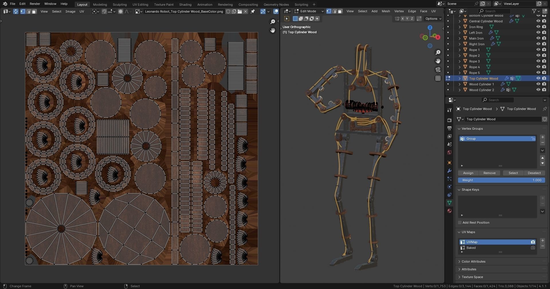 Da Vinci Inventions - Leonardo Robot Low-poly 3D model_11