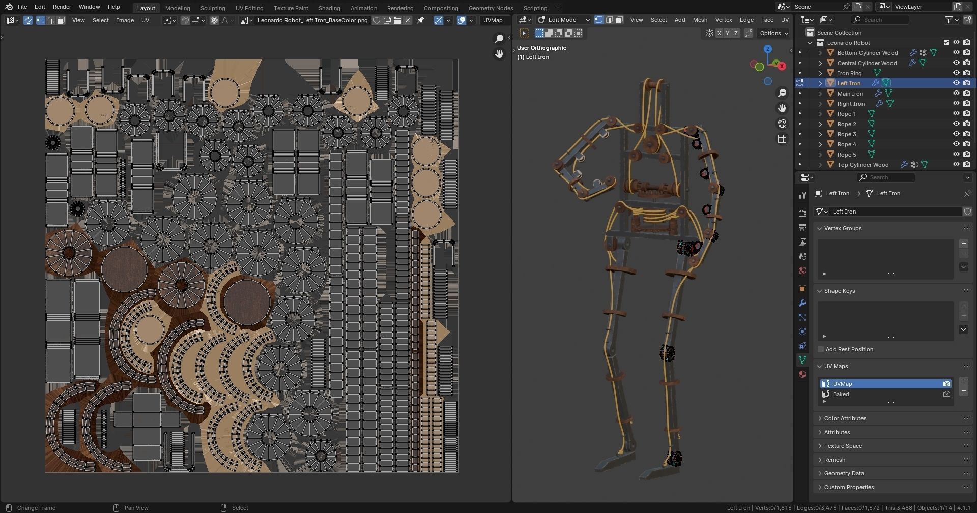 Da Vinci Inventions - Leonardo Robot Low-poly 3D model_24
