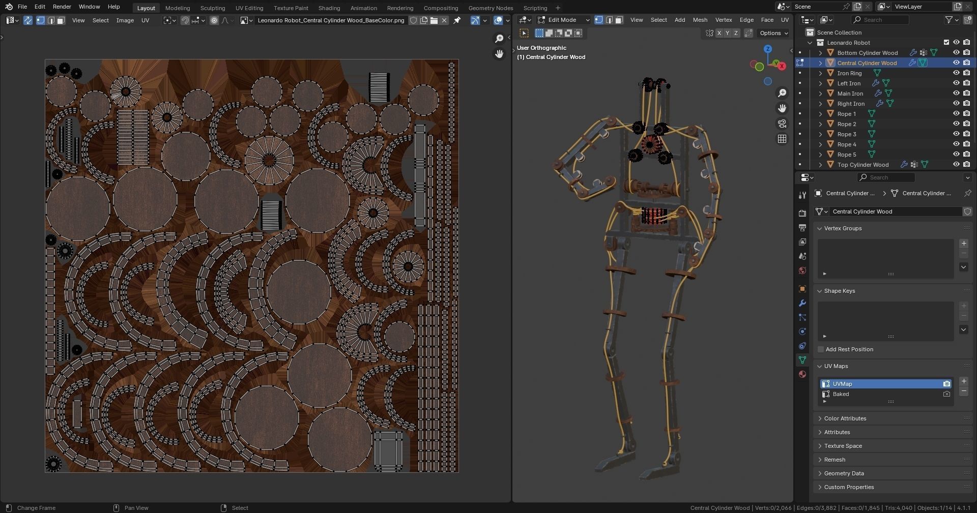 Da Vinci Inventions - Leonardo Robot Low-poly 3D model_22