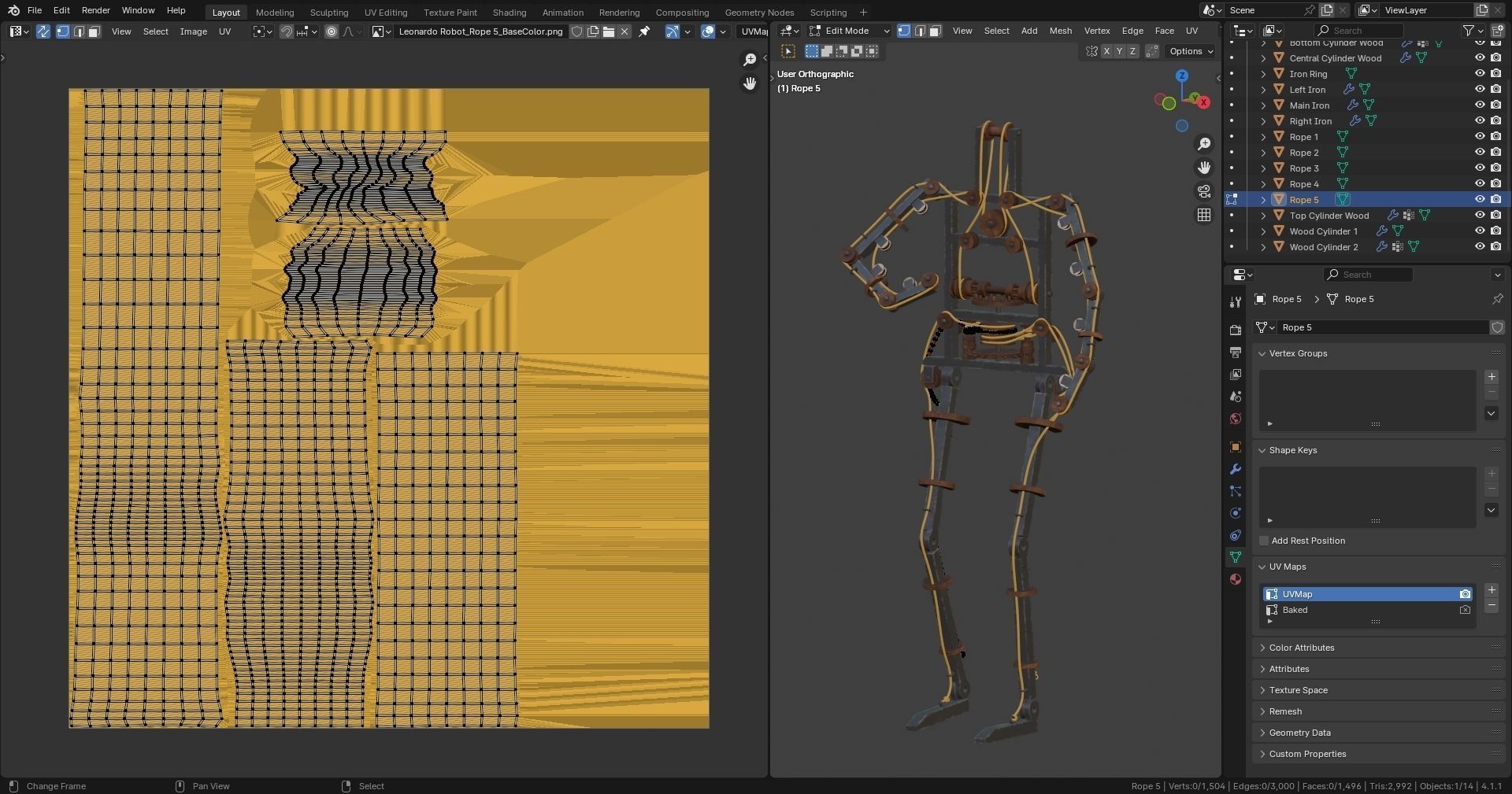 Da Vinci Inventions - Leonardo Robot Low-poly 3D model_10