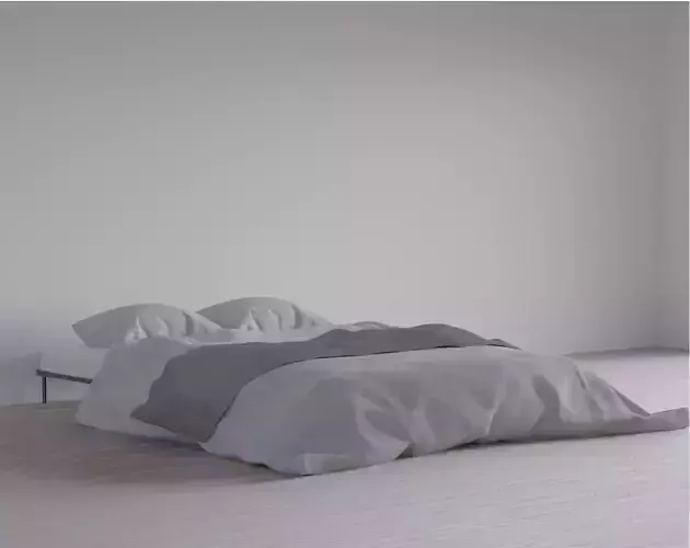Square Double bed 120x200 cm Free 3D model