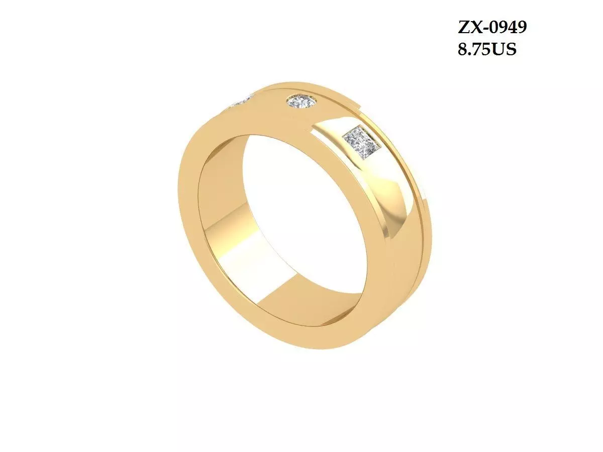 Solitaire Wedding Band 3D print model