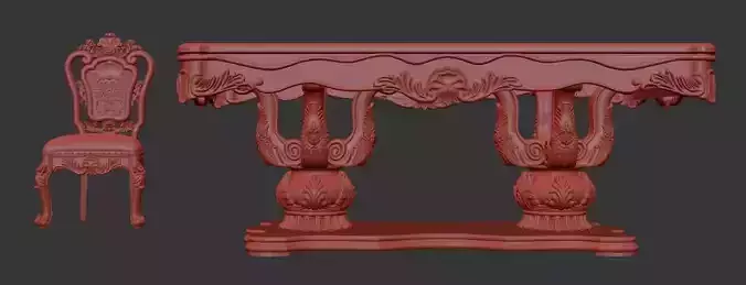 louis dining table and chairs