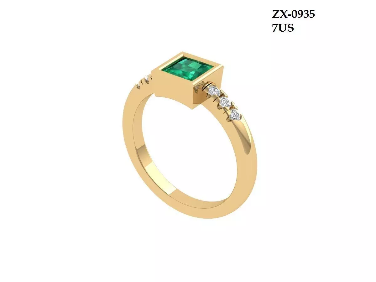 Solitaire Princess Ring 3D print model