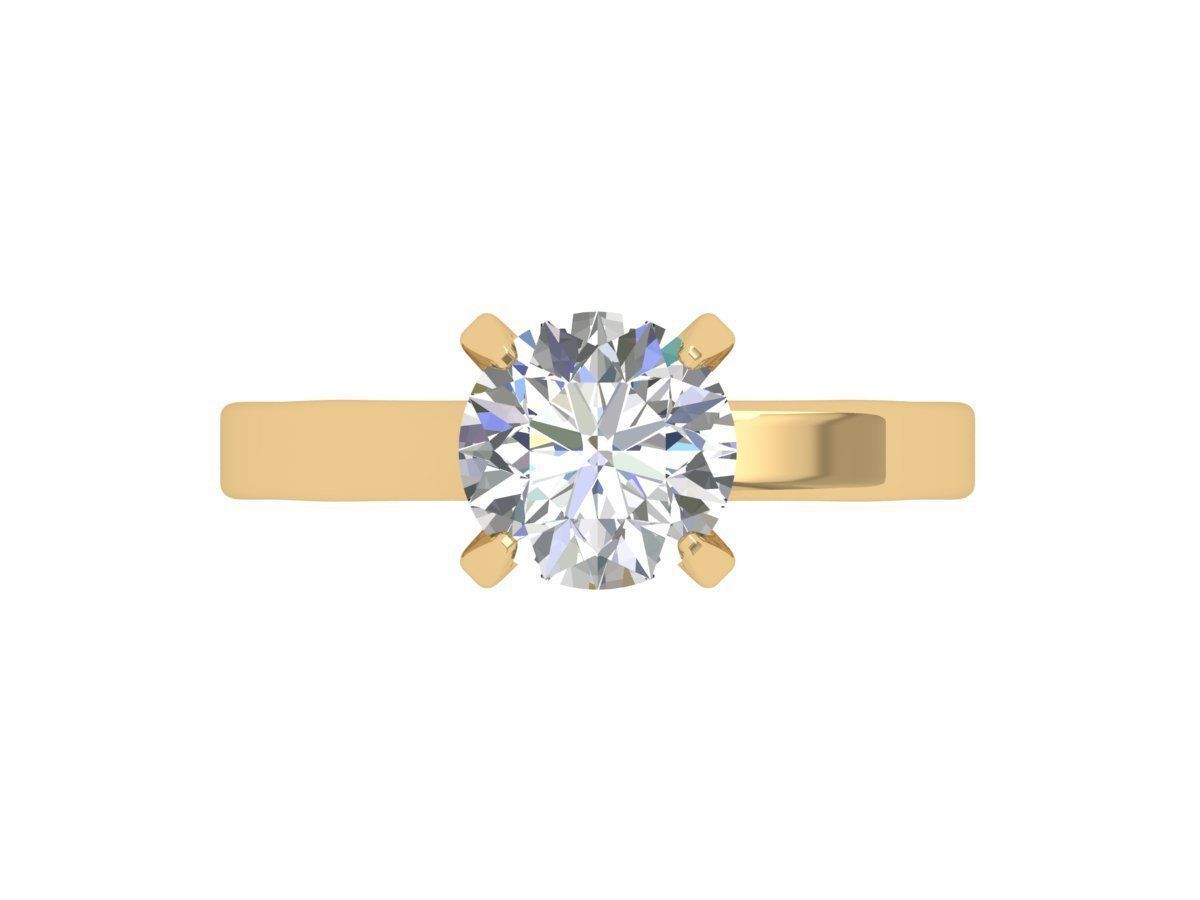 Solitaire Engagement Ring 3D print model_1