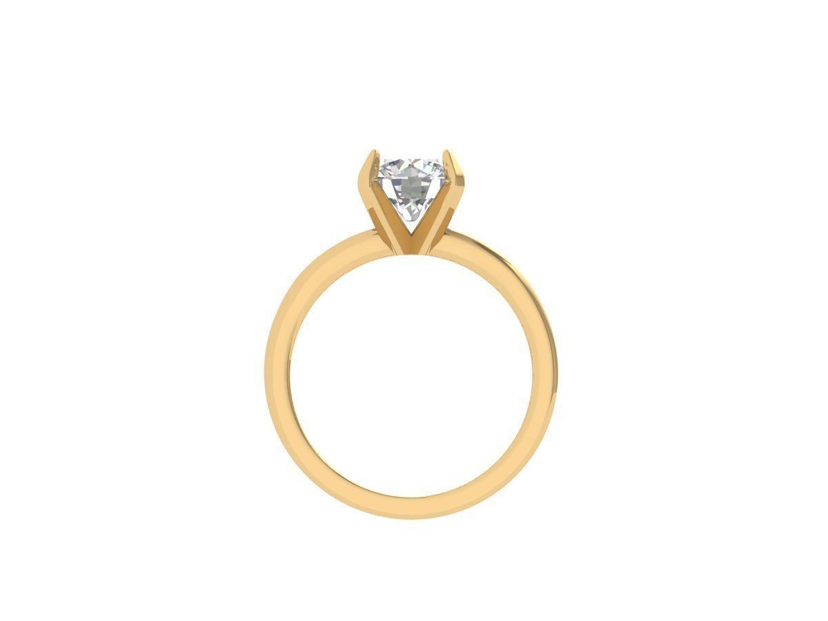 Solitaire Engagement Ring 3D print model_3