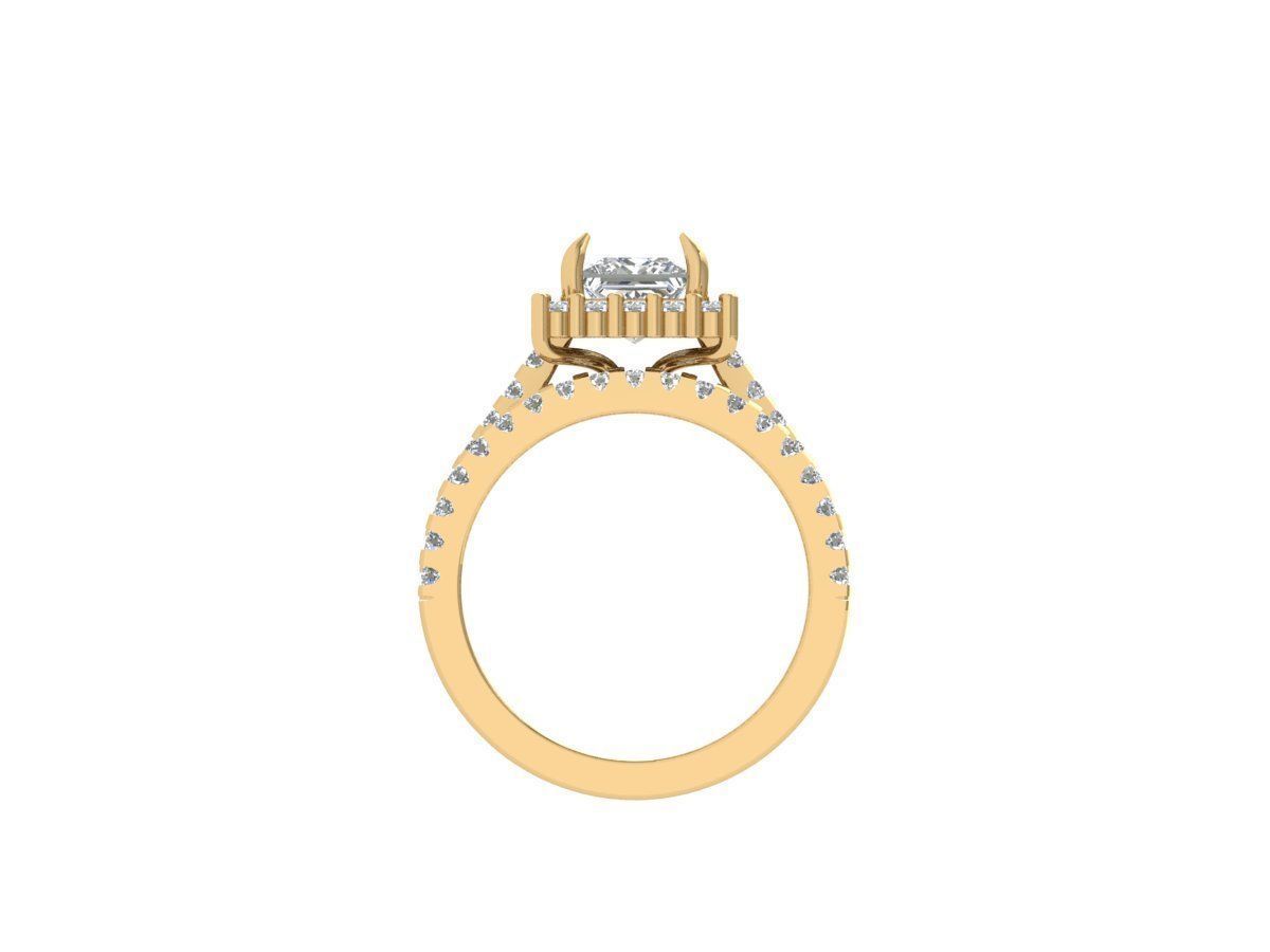 Solitaire Princess Bridal Set 3D print model_3