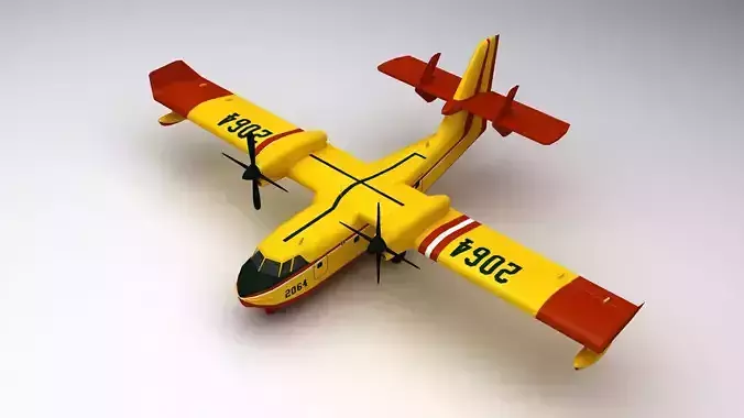 Canadair CL-415 Low-poly 3D model