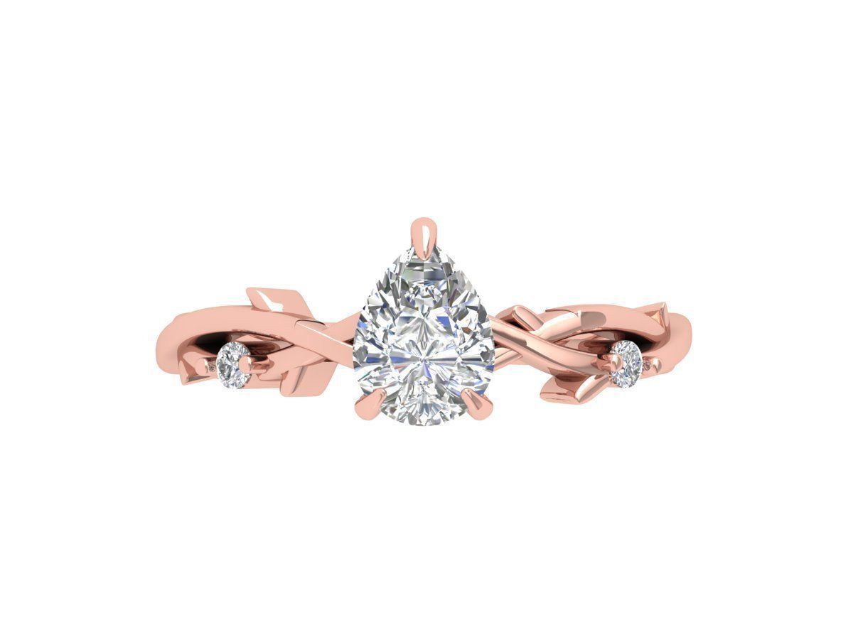 Pear Art Deco Ring 3D print model_3