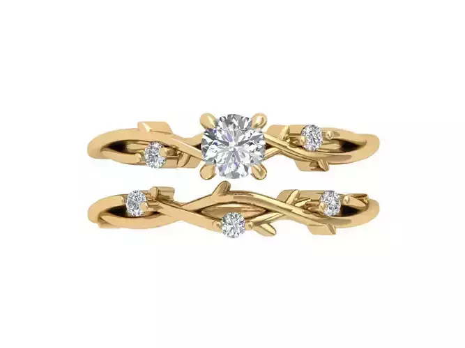 Solitair Ring Bridal Set