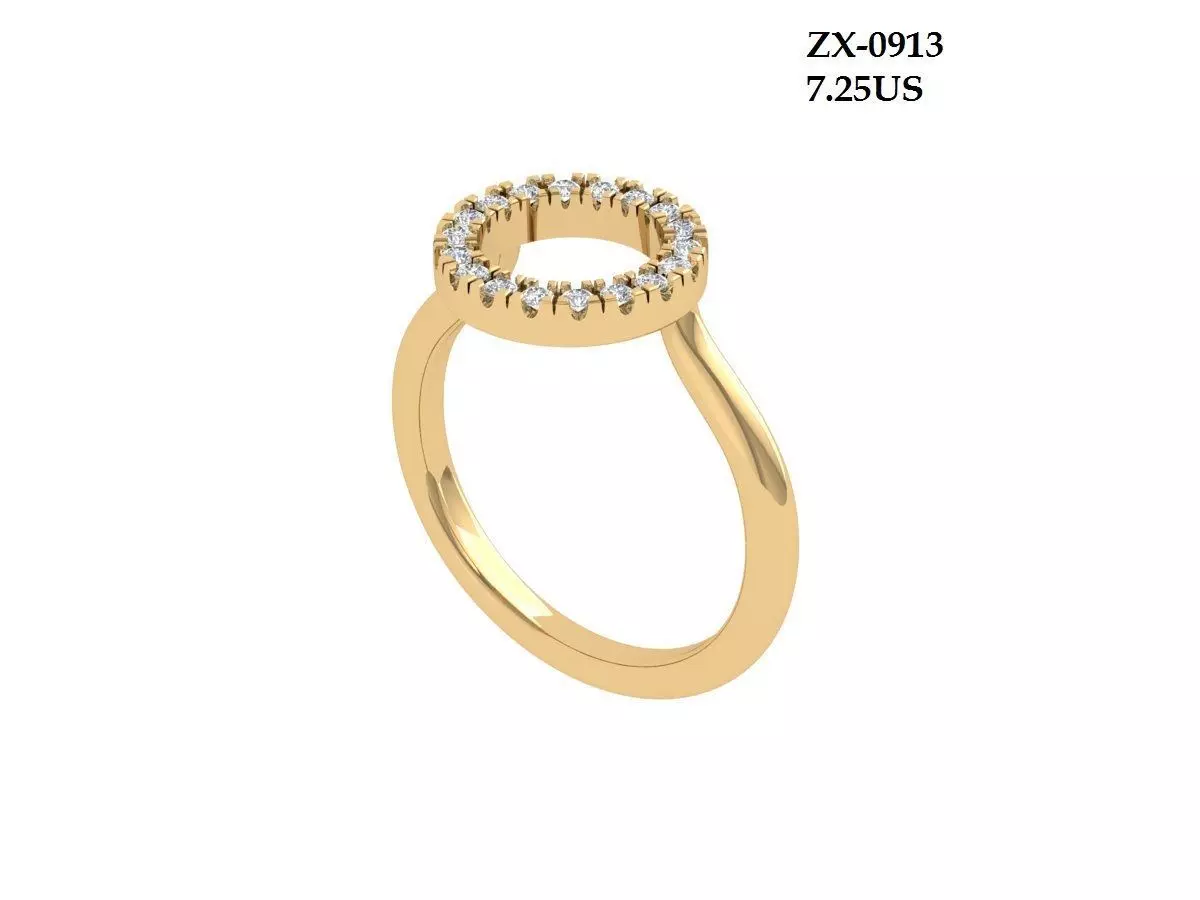 Solitaire Wedding Band 3D print model_0