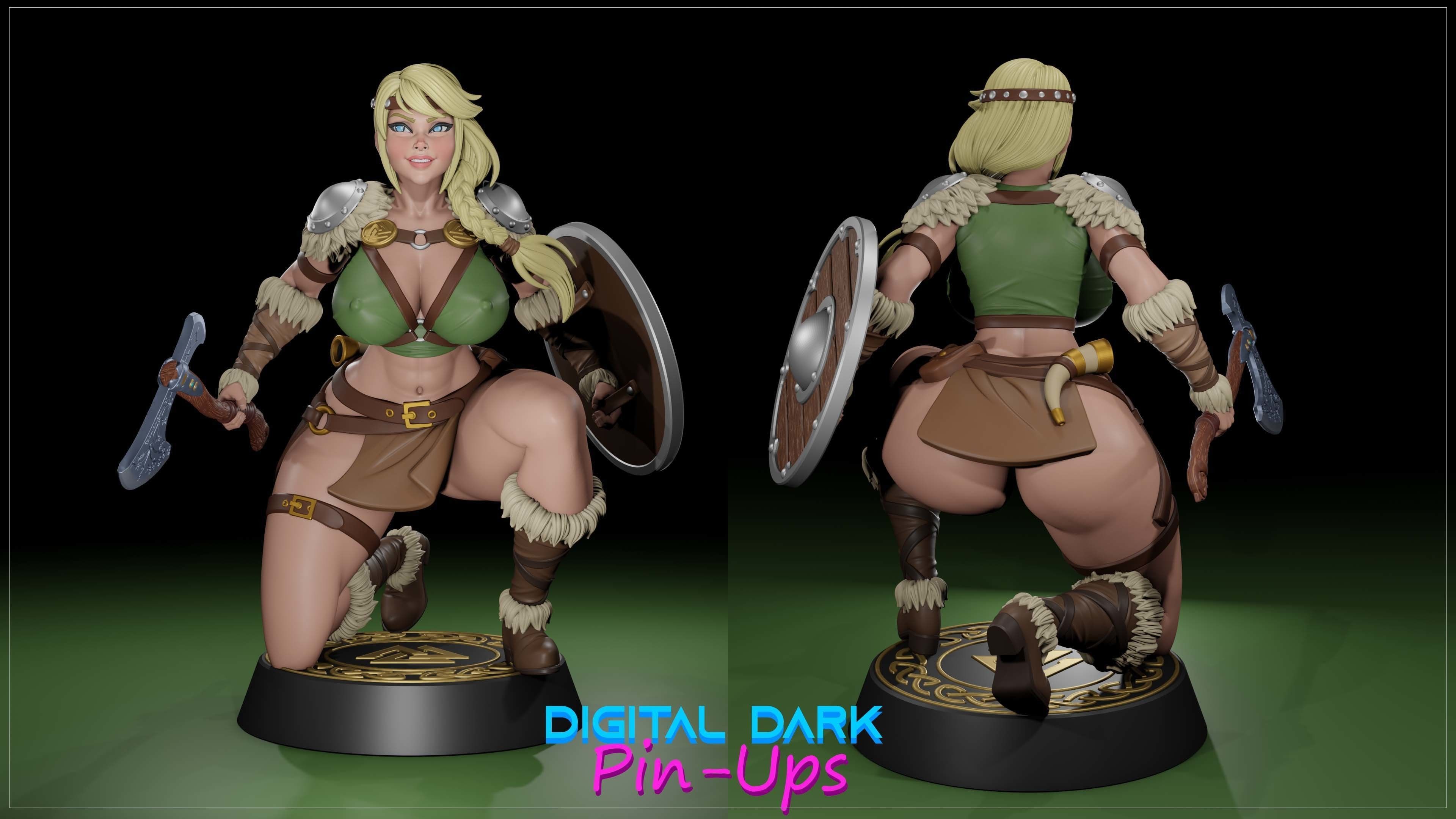 Viking Maiden and Astrid head with NSFW version and Miniatures 3D model