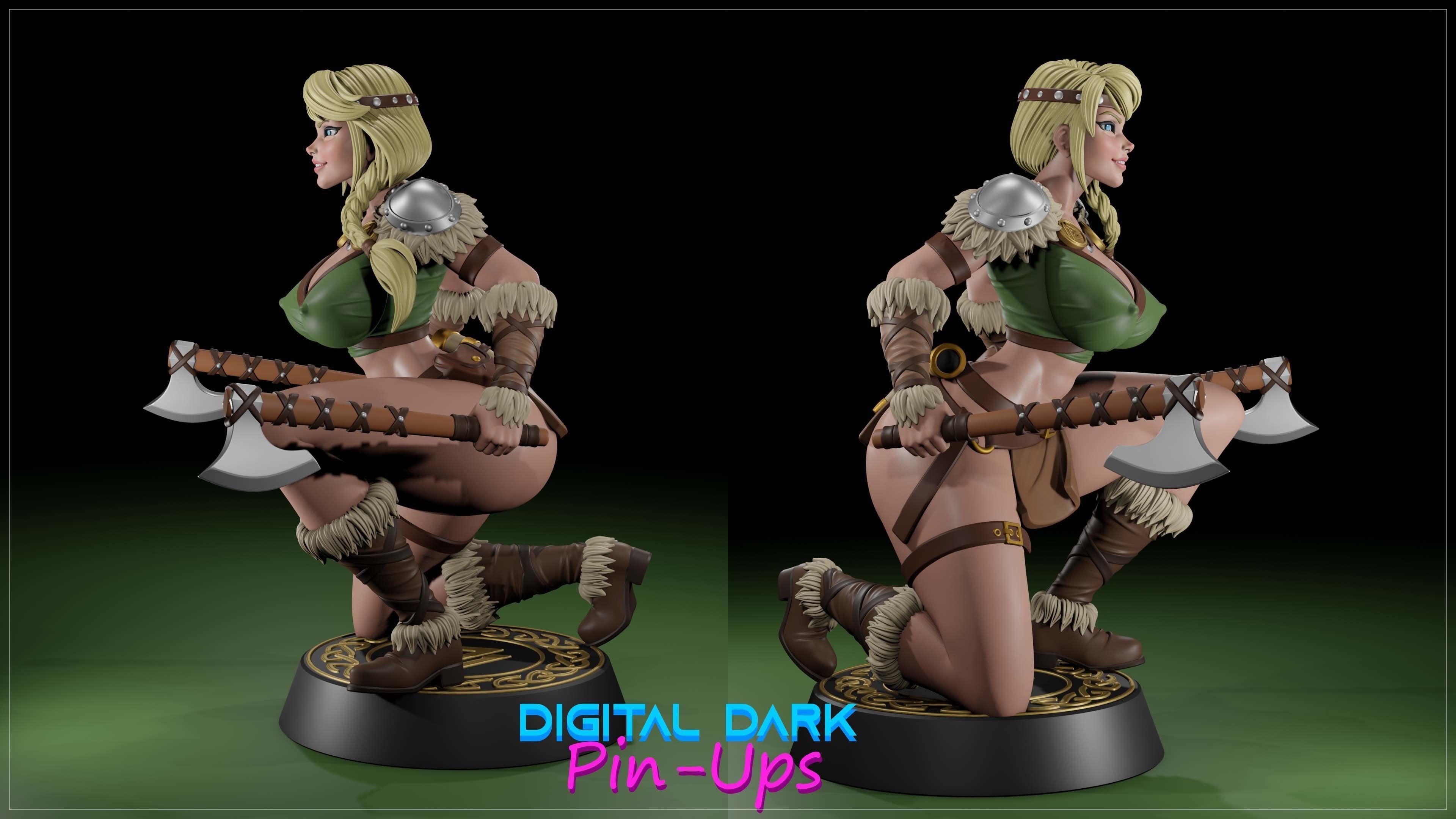Viking Maiden and Astrid head with NSFW version and Miniatures 3D model