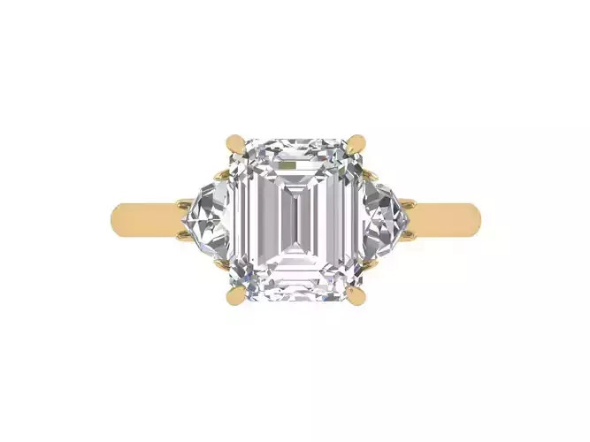Radiant 3 Stone Ring