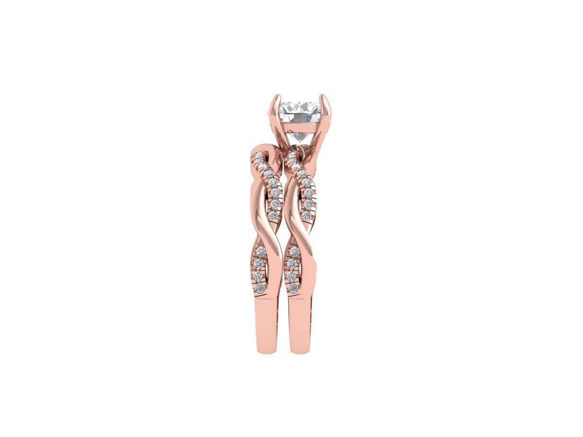 Solitair Ring Bridal Set 3D print model_4