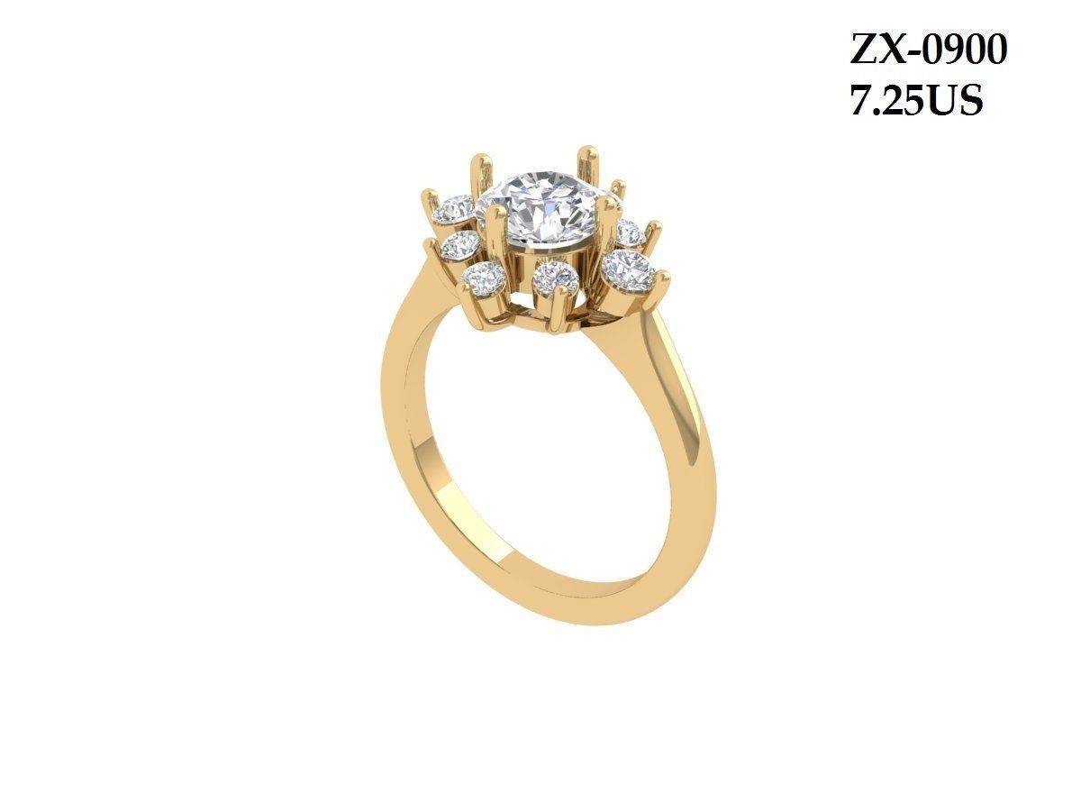 Solitaire Engagement Ring 3D print model_1