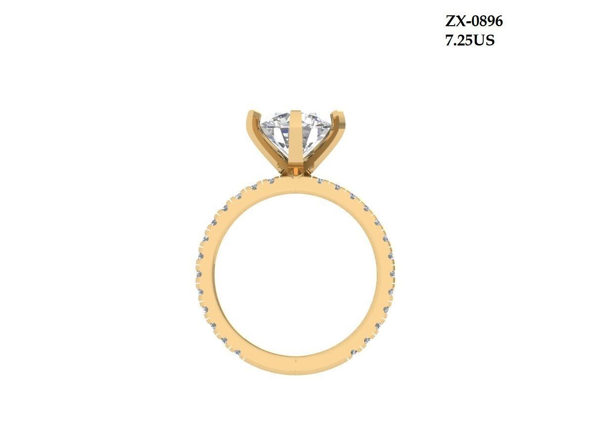 Solitaire Engagement Ring 3D print model_2