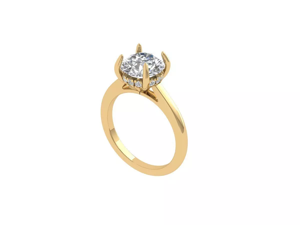 Solitaire Engagement Ring 3D print model_0