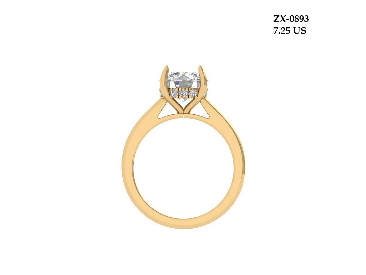 Solitaire Engagement Ring 3D print model_2