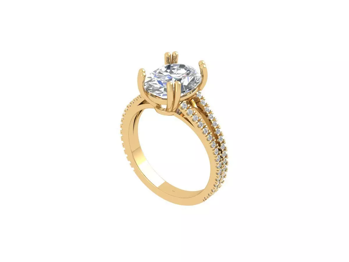 Oval Art Deco Ring 3D print model