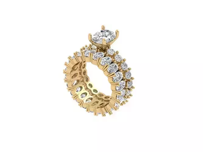 Oval Art Deco Bridal Set