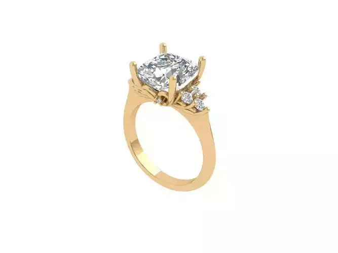 Cushion 3 Stone Bridal Ring