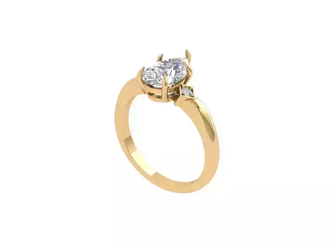 Pear 3 Stone Ring