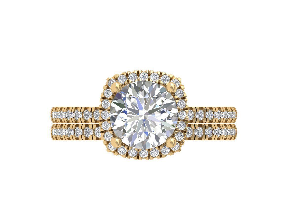 Solitair Ring Bridal Set 3D print model_1