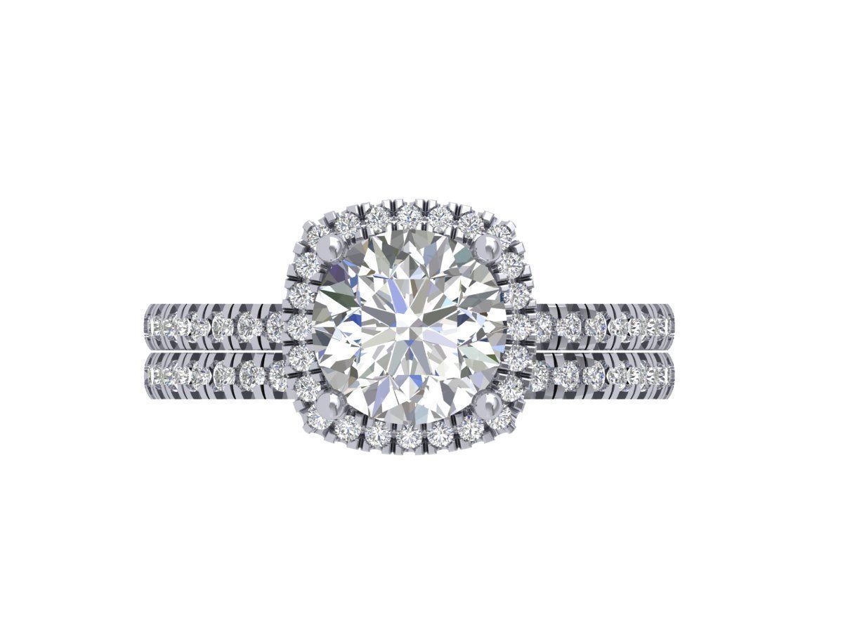 Solitair Ring Bridal Set 3D print model_2