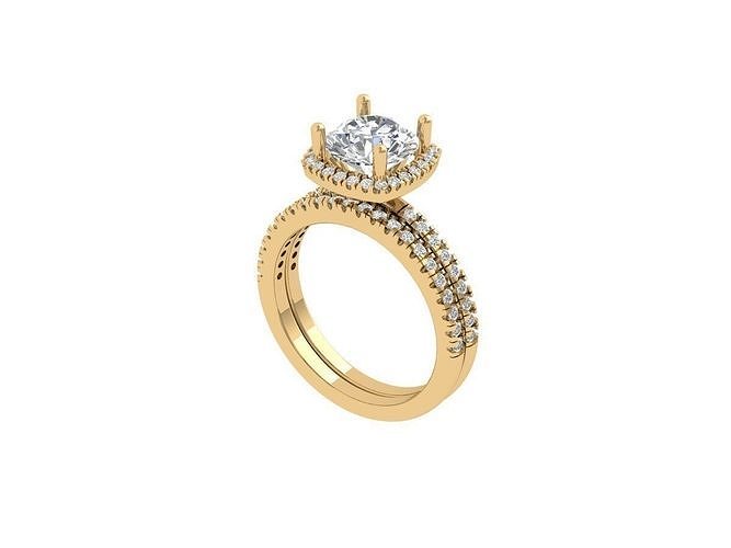 Solitair Ring Bridal Set 3D print model