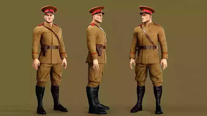 Solider Low-poly 3D model