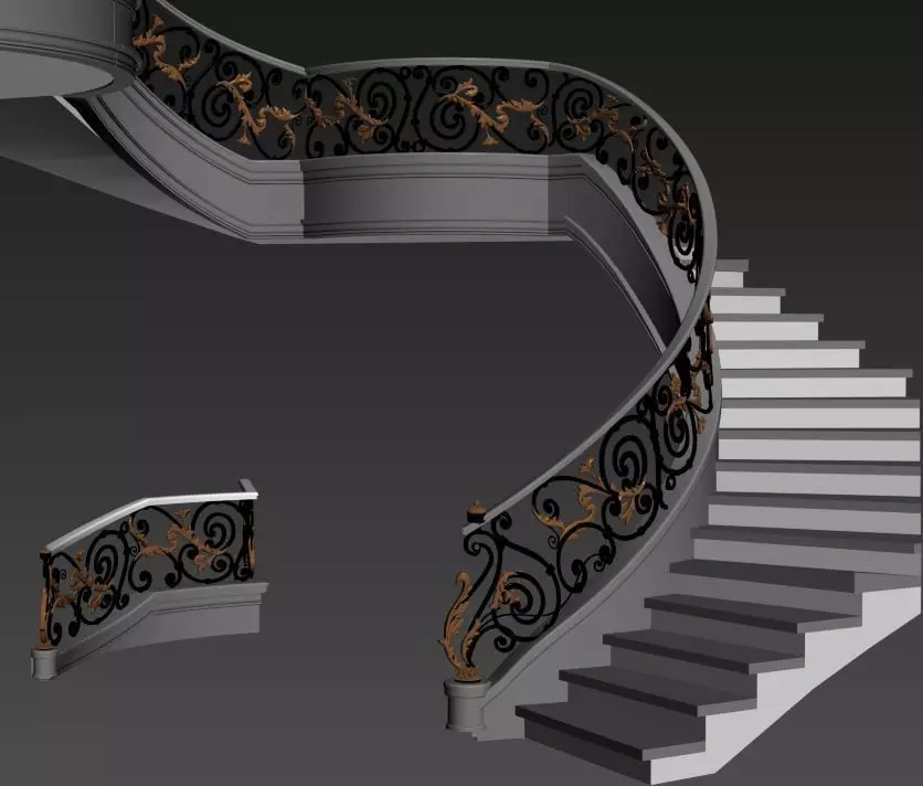 classic stairs entrance hall 3D model Texture_0