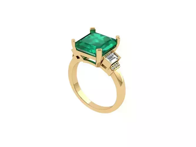 Emerald Art Deco Ring