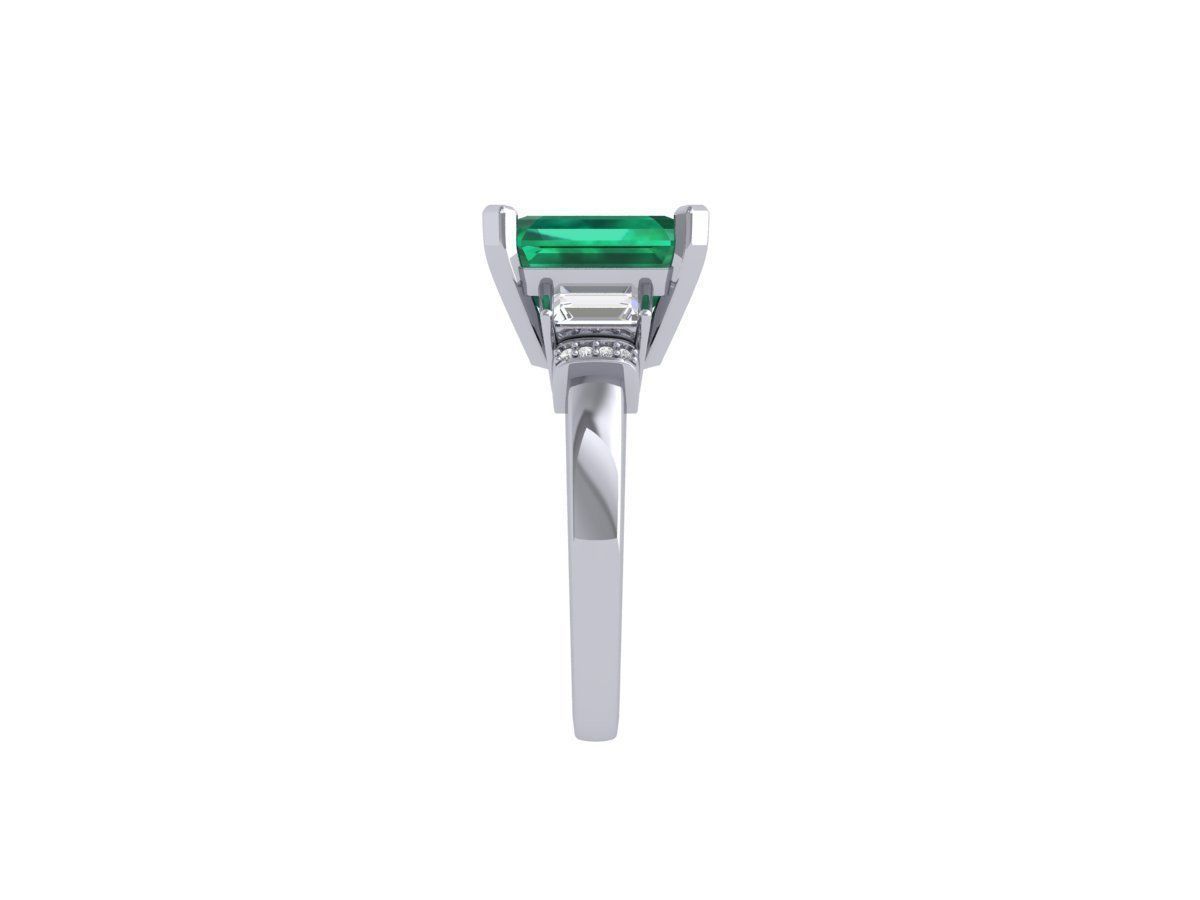Emerald Art Deco Ring 3D print model_6