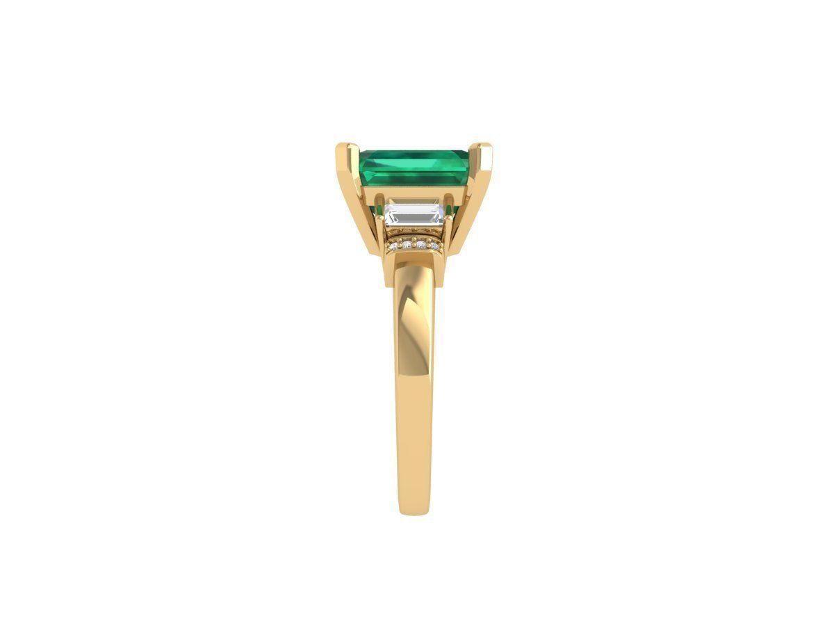 Emerald Art Deco Ring 3D print model_7