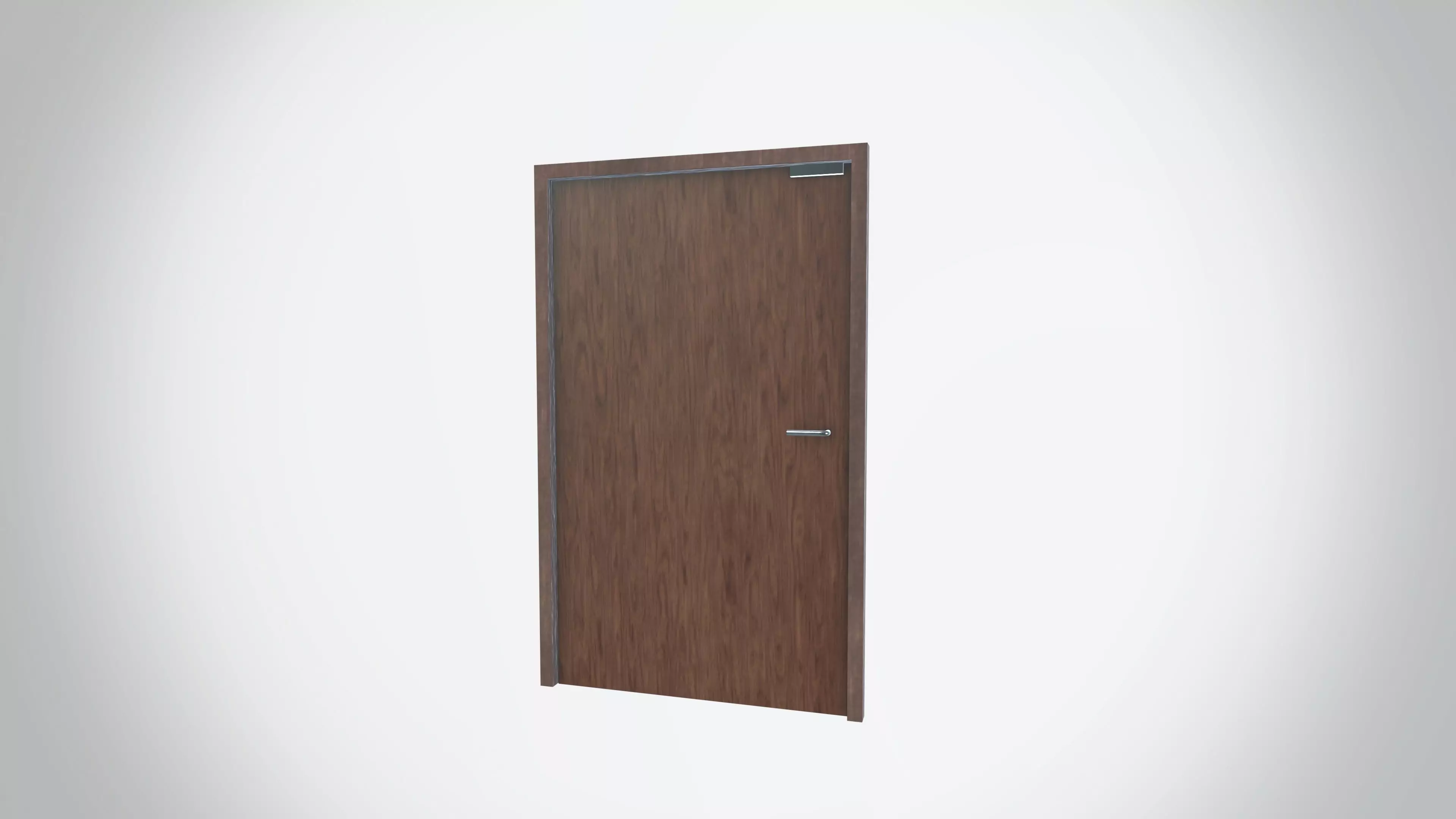 Wooden Door  Low-poly 3D model_0