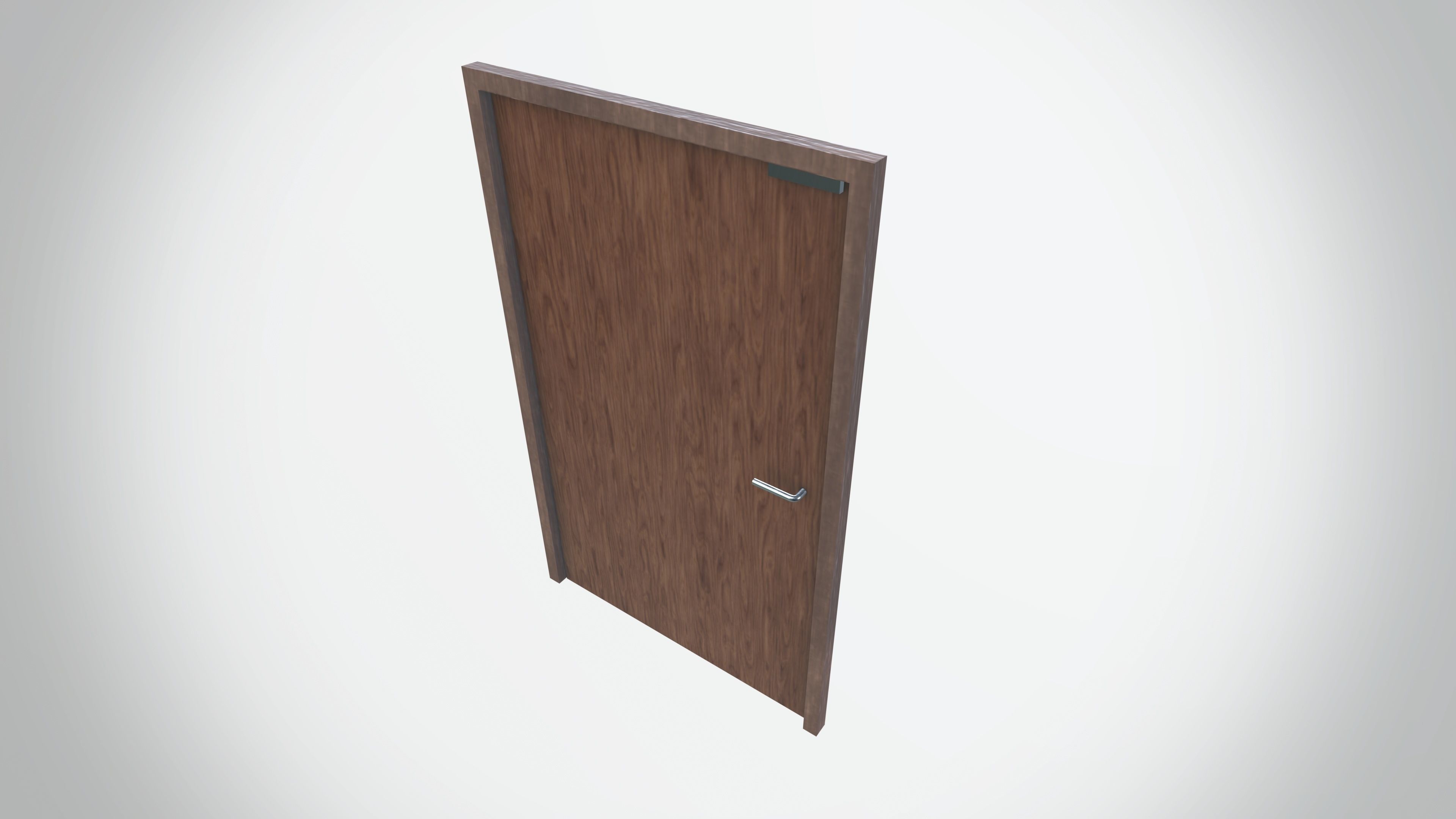 Wooden Door  Low-poly 3D model_2