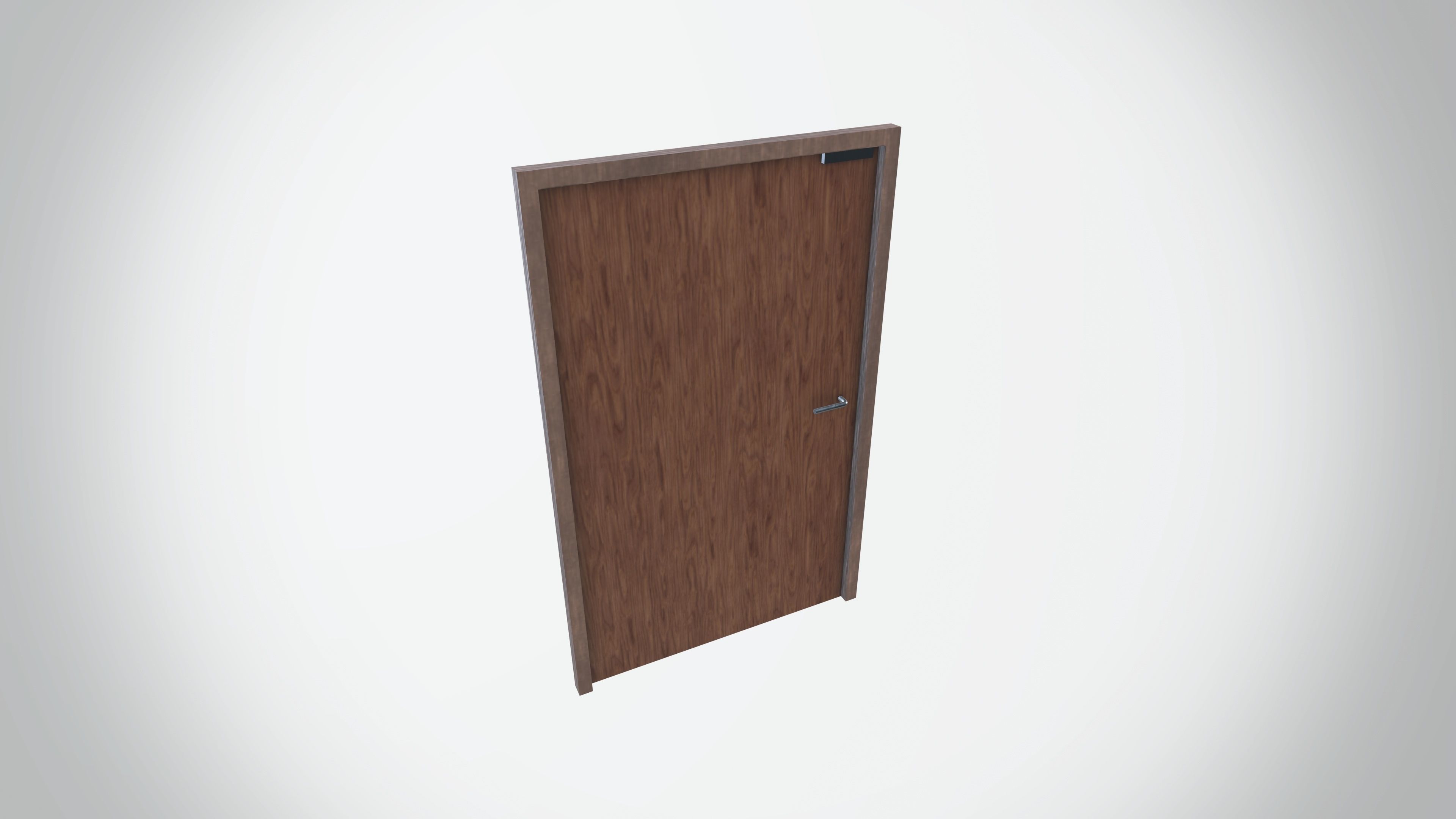 Wooden Door  Low-poly 3D model_5