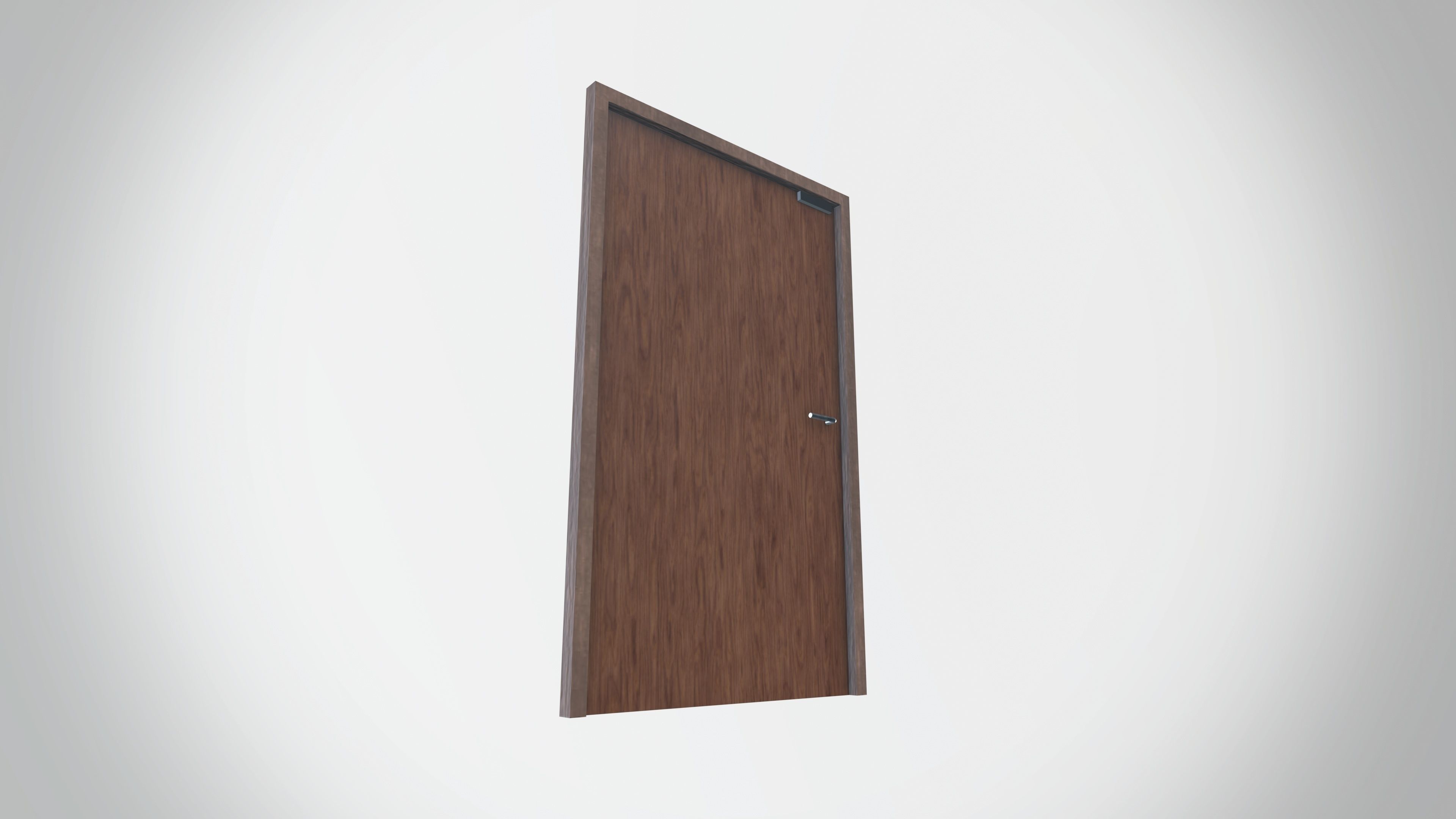 Wooden Door  Low-poly 3D model_4