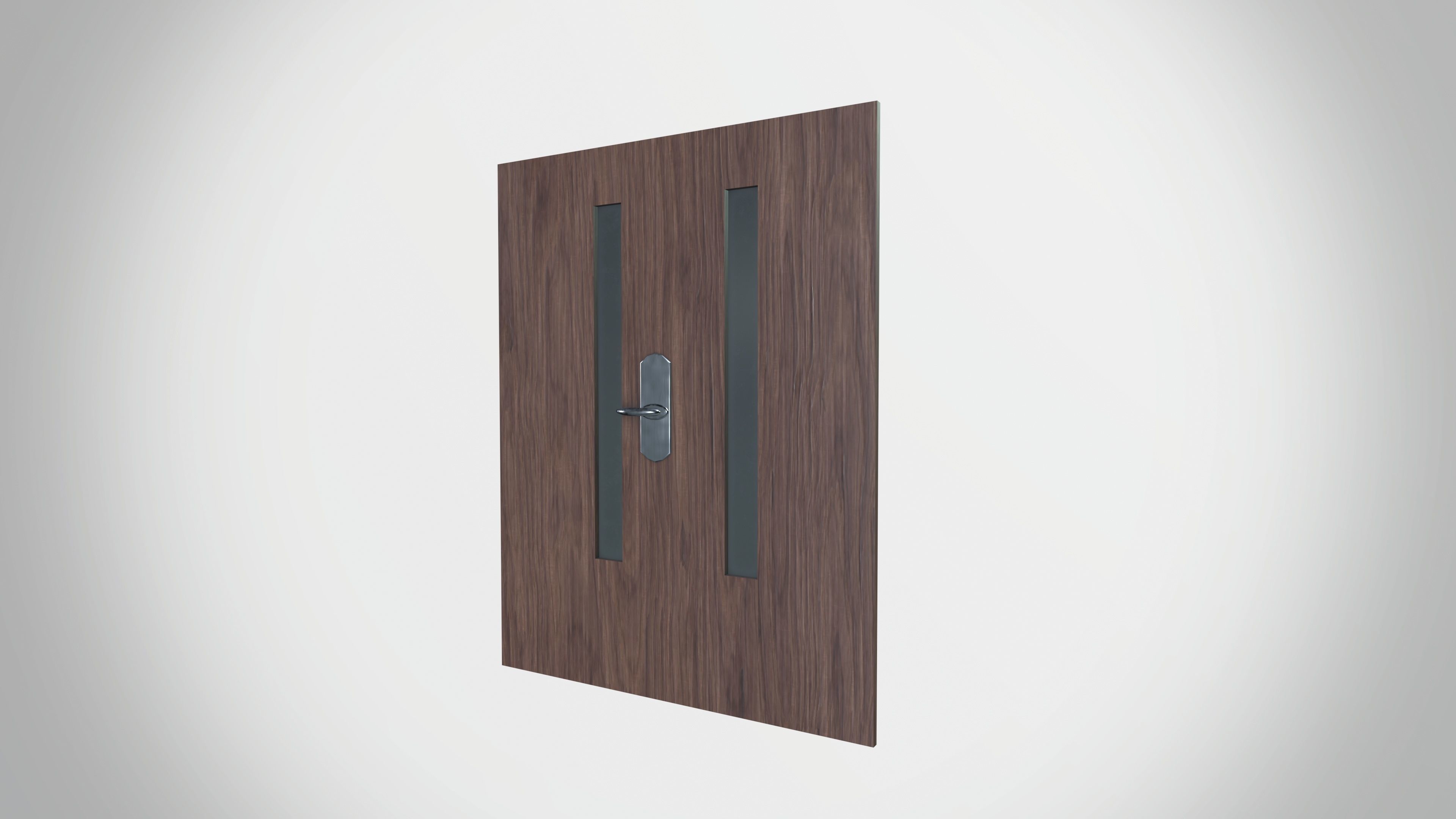 Wooden Door Low-poly 3D model_3