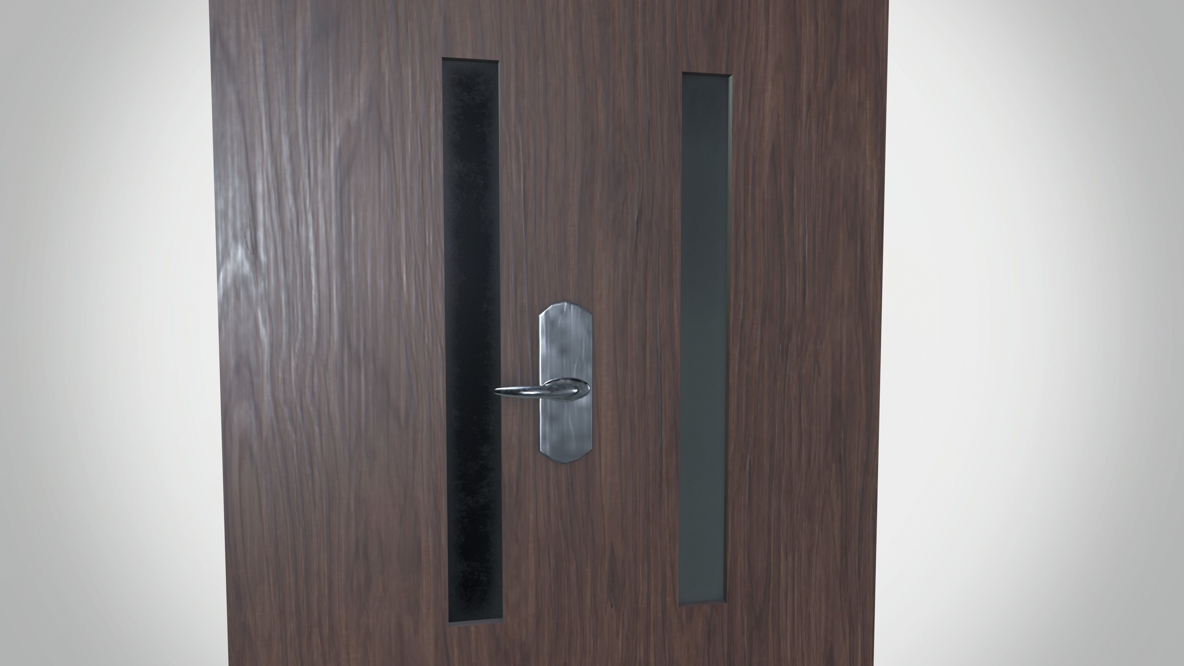 Wooden Door Low-poly 3D model_5