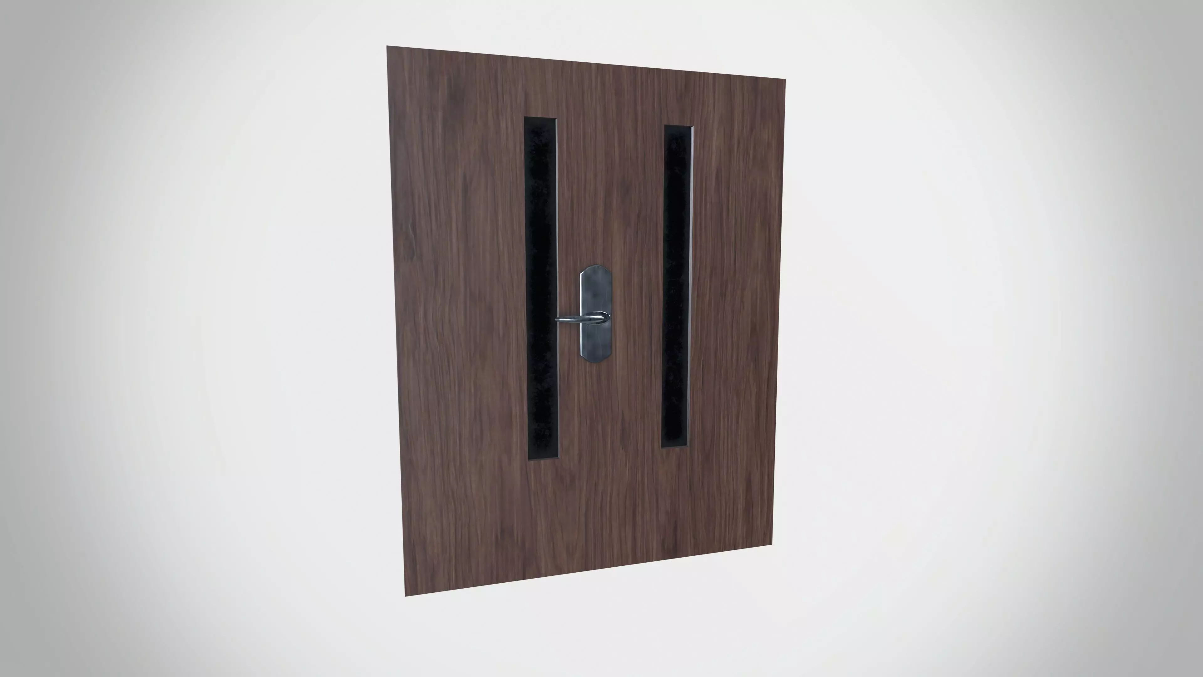 Wooden Door Low-poly 3D model_0