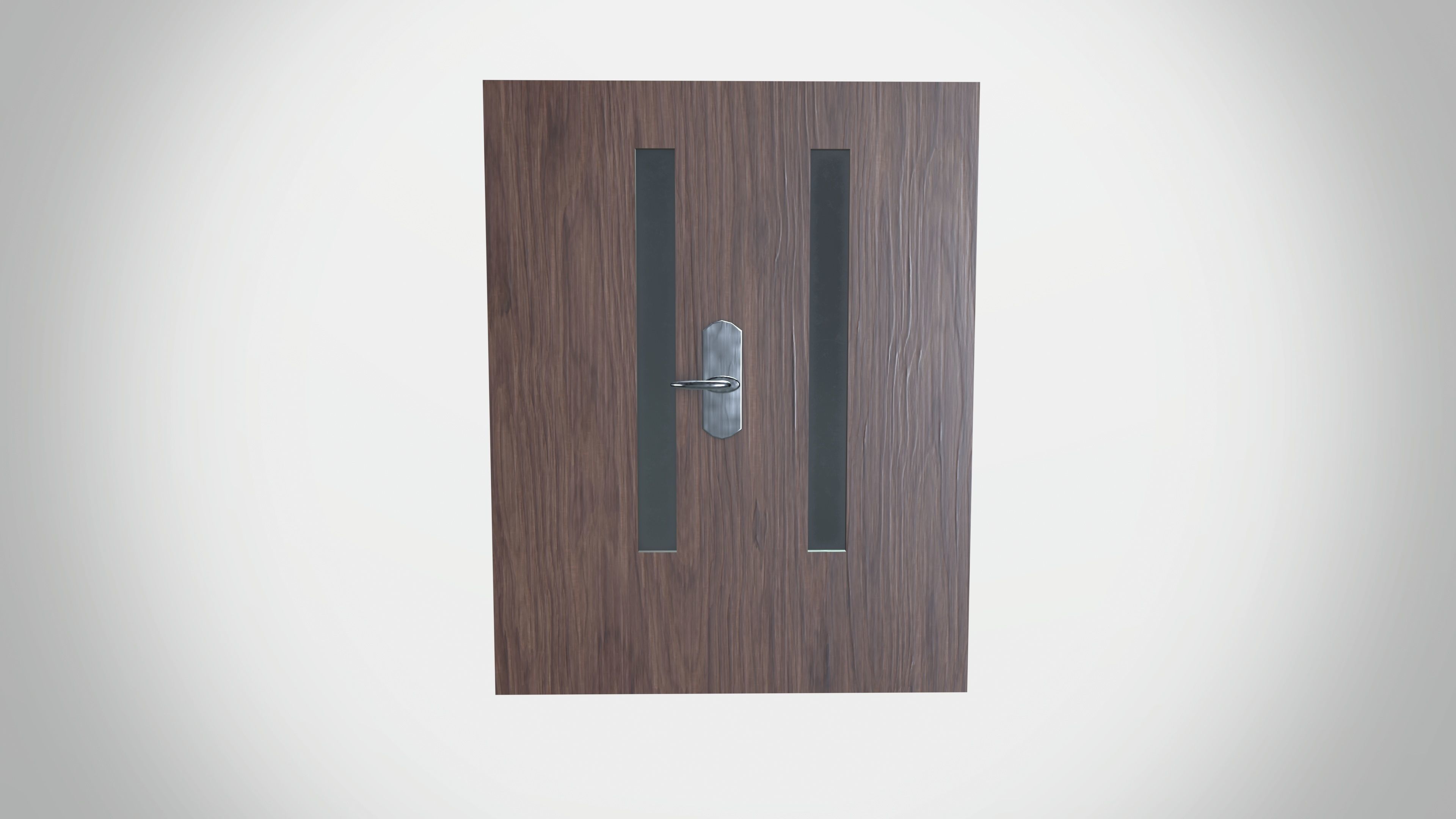 Wooden Door Low-poly 3D model_2