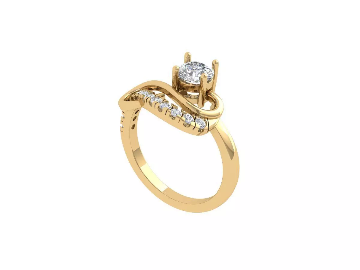Solitaire Engagement Ring 3D print model_0