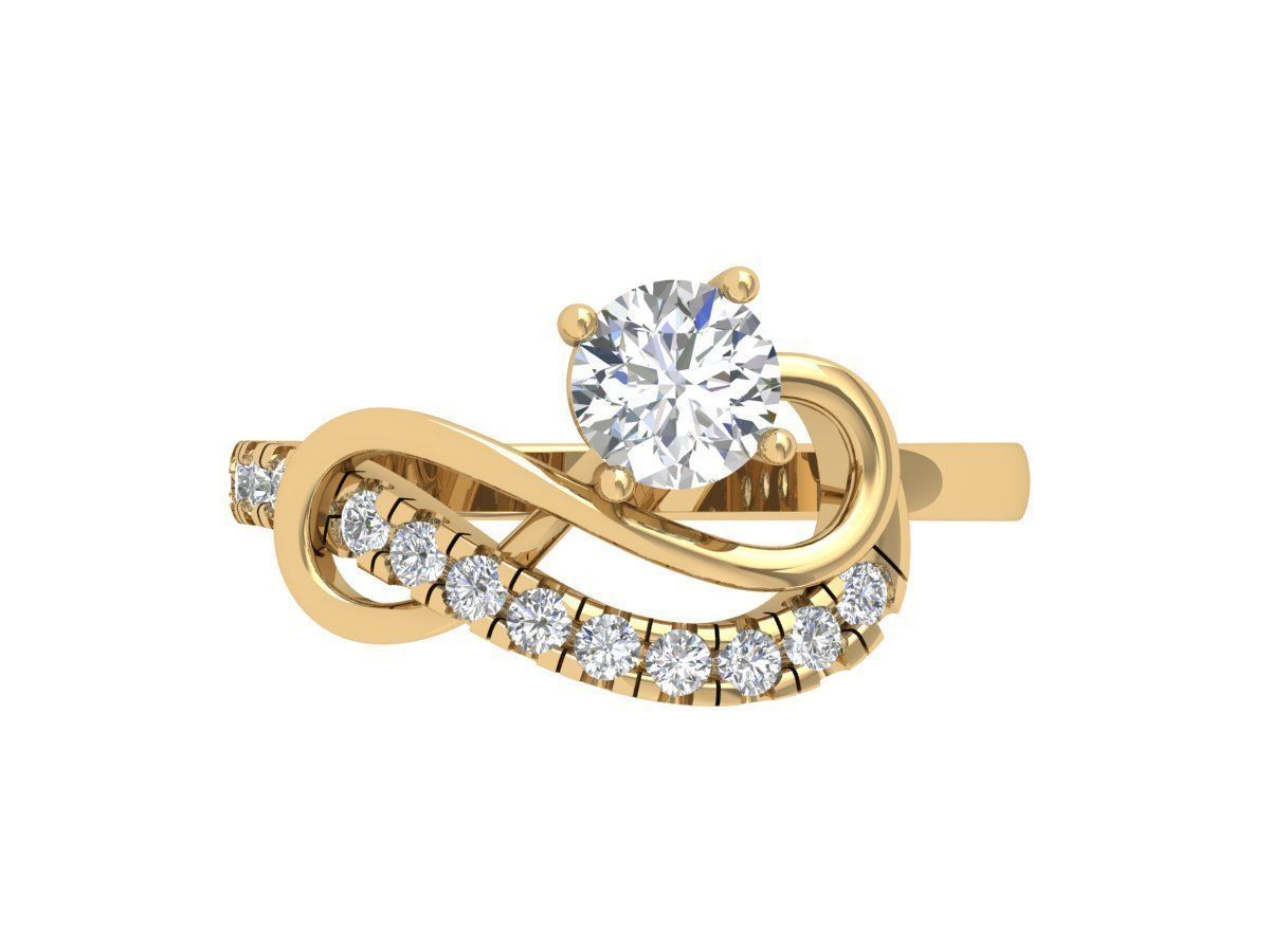 Solitaire Engagement Ring 3D print model_1