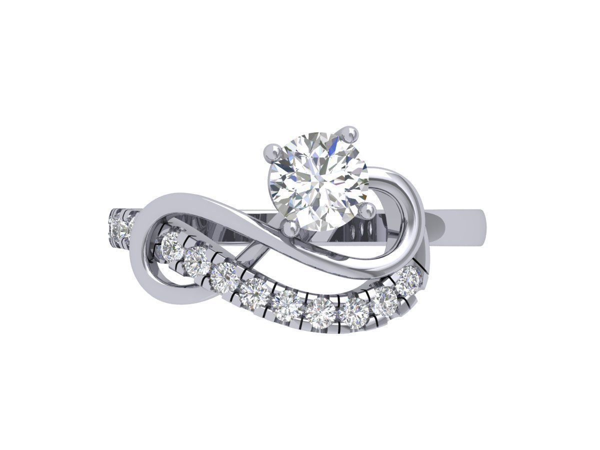 Solitaire Engagement Ring 3D print model_2