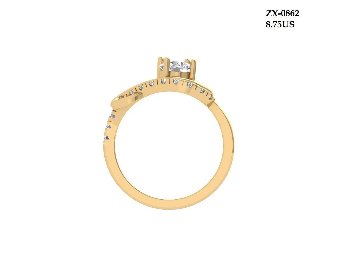 Solitaire Engagement Ring 3D print model_5